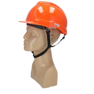 Zaštitna kaciga, narančasta, remen za bradu s