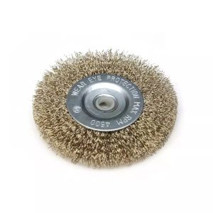 Pločasta žičana četka, presvučena mesingom 150mm,  promjer otvora 16mm