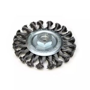 Pločasta žičana čelična četka 115mm, M14, pletena žica