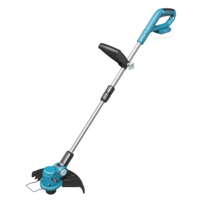 Baterijski trimer DEDRA SAS+ALL DED6991 s teleskopskom cijevi i automatskom podajom niti za precizno rezanje trave u vrtovima.