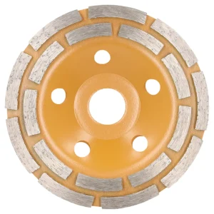 Dijamantna ploča DEDRA HP032 za suho brušenje, promjera 180 mm, s turbo segmentima i dijamantnim premazom, namijenjena za brušenje betona i drugih građevinskih materijala.