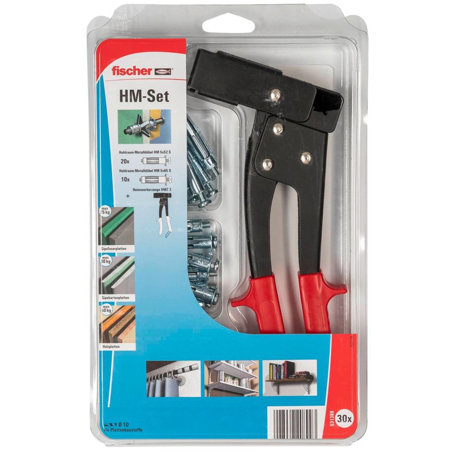 Fischer SET za montažu na gipskartonske ploče i šuplje zidove, s metalnim tiplama