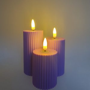 LED svíjeće - HOME DECOR ljubičasta boja 3kom
