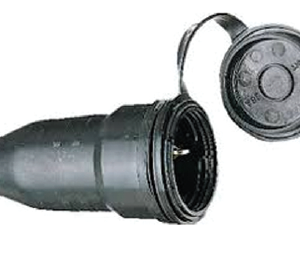 BRENNESTUHL gumena utičnica za kabel s poklopcem 230V/16A, IP 44, crna