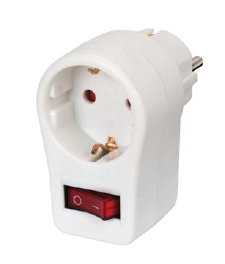 Brennenstuhl adapter s prekidačem sa šuko utičnicom, 16A, bijeli