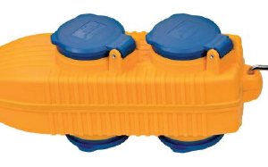 BRENNESTUHL Powerblock 4x utičnice IP54 230V/16A, metalna kuka, utičnice pod kutom 45°, žute boje, tip: DE.