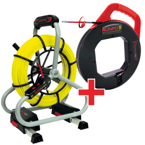 PROFI-SET Sajla od staklenih vlakana Ø 4,5 MM 60m + RUNPO 5 - profesionalna sajla za provlačenje 30m