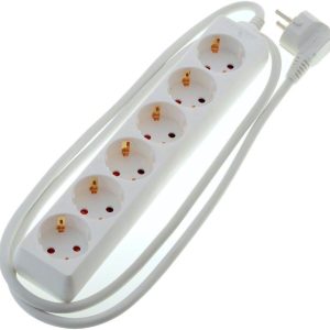 Brennenstuhl šesterostruka prenosiva šuko utičnica 3x1,mm2, 45º , 16A, 1,4m, bijela