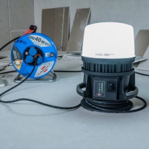 LED hibridni multi-battery građevinski reflektor 100W, 12000lm,360° IP54 za vanjsku upotrebu, 5m kabel
