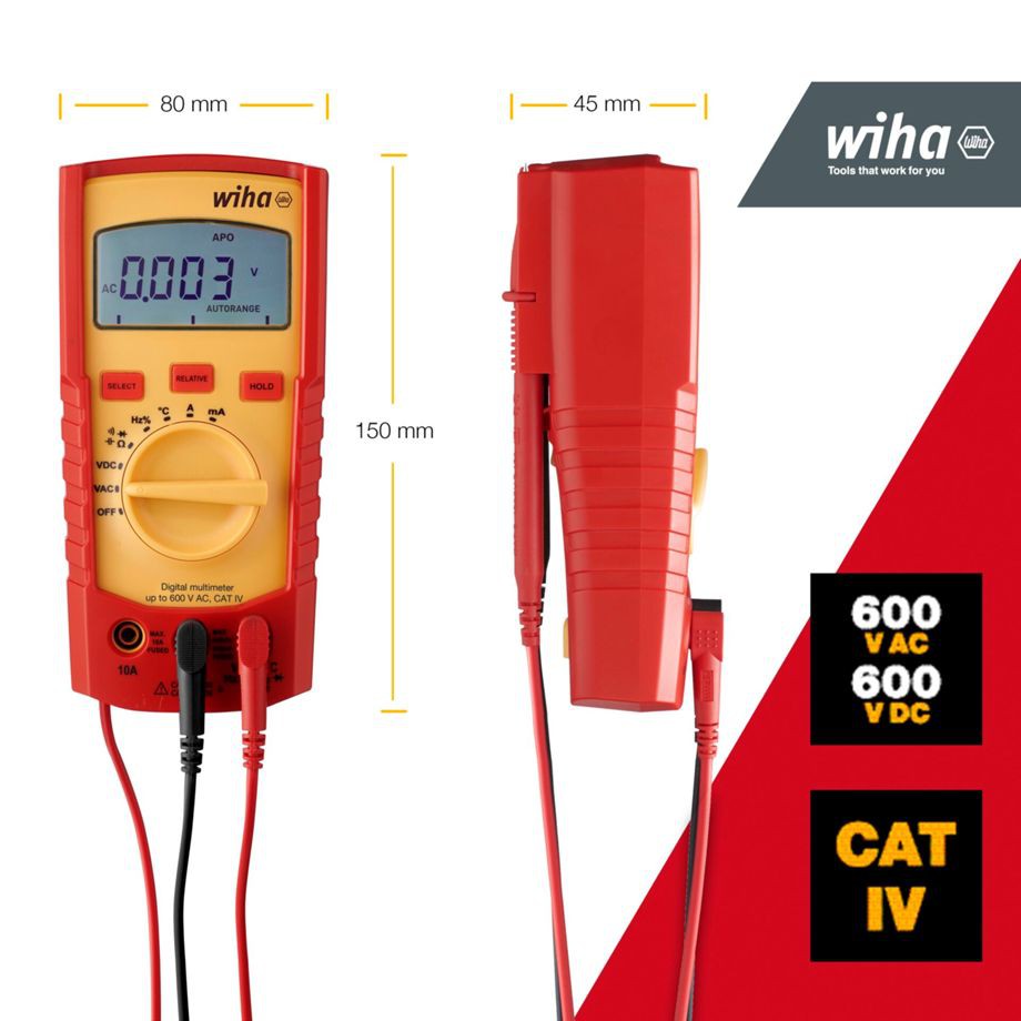 Wiha digitalni multimetar do 600 V AC, CAT IV - Slika 2