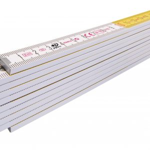 STABILA drveni sklopivi metar, 2 m, serija 400, tip 417 bijelo/žuta lako čitljiva metrička ljestvica s kutnom shemom, PEFC certifikat