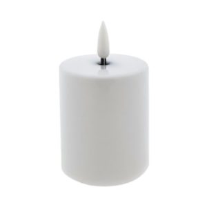 Dekoracija za dom SVIJEĆA bijela LED HD - 108 / 9 cm žuti plamen