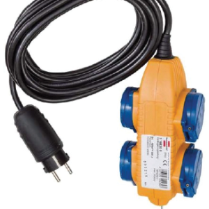 Brennenstuhl produžni kabel Powerblock sa kukom, IP44, dužina 5m, 3x1,5mm2, 4xšuko utičnice